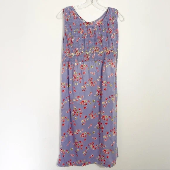 April Cornell Maxi Nap Dress Prairie Farmgirl Country Feminine Floral Pockets S - Picture 3 of 8